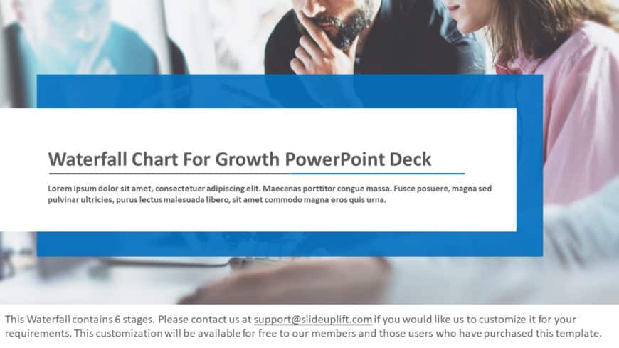 Waterfall Chart for Growth PowerPoint Template