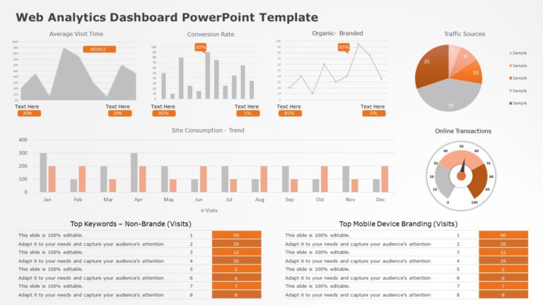 Web Analytics Dashboard 03 PowerPoint Template & Google Slides Theme