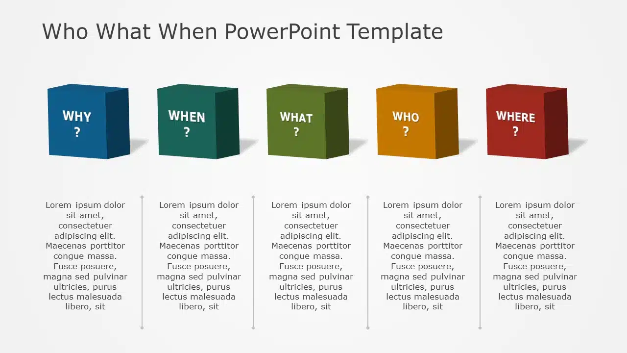 Who What When 01 PowerPoint Template & Google Slides Theme