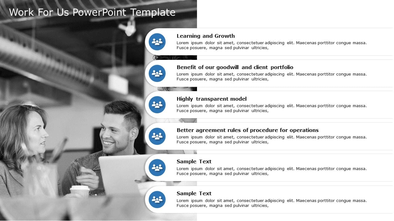 Blue Sidebar Business Process Overview with Icon Highlights Powerpoint ...