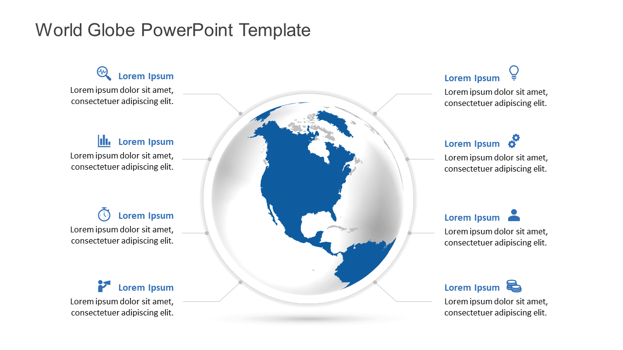 World Globe PowerPoint Template & Google Slides Theme