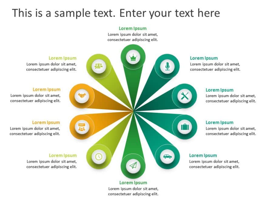 Animated 10 Steps Flower Features PowerPoint Template