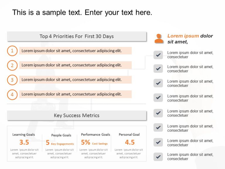 Animated 30 60 90 day plan for New Manager 4 PowerPoint Template