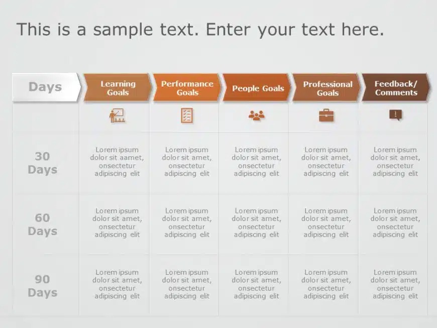 Animated 30 60 90 Day Plan Chevron PowerPoint Template