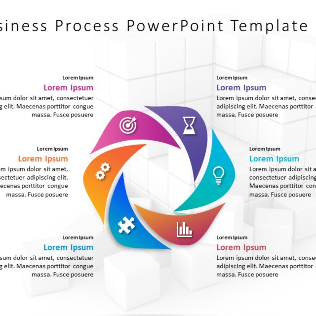Animated Business Process 6 Powerpoint Template 2998