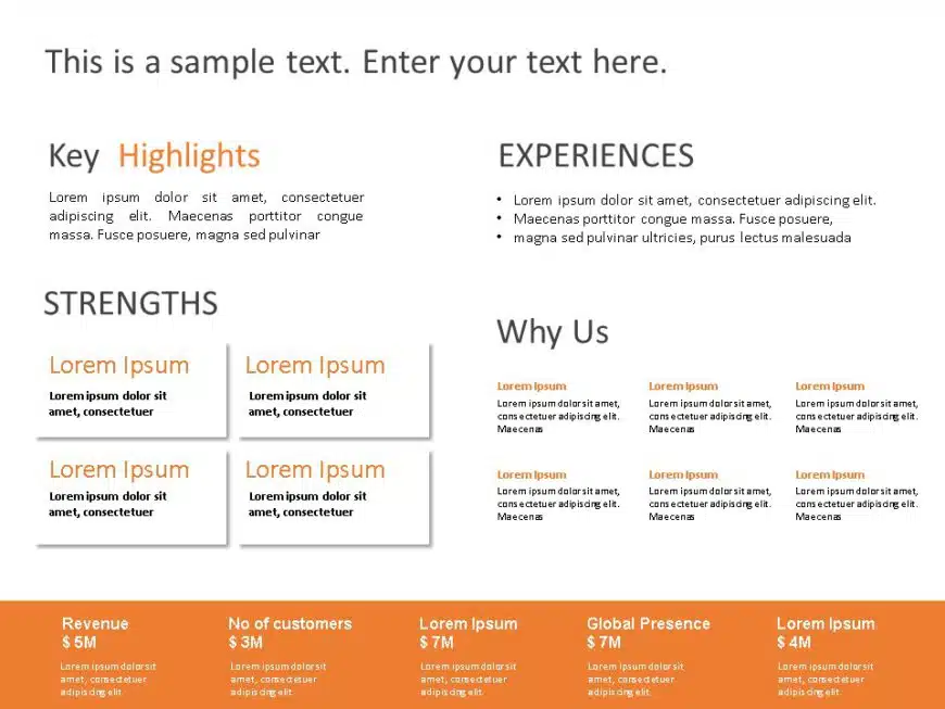 Animated Orange and Gray Business Highlights Overview Slide Template