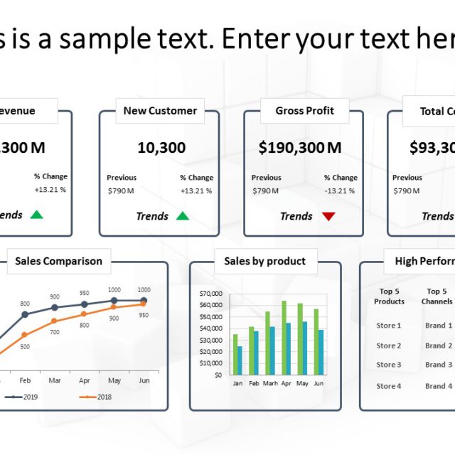 Business Review Dashboard PowerPoint Template 3