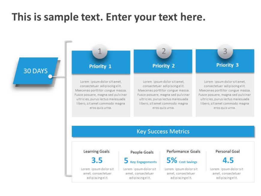 Animated Detailed 30 60 90 day for Managers PowerPoint Template