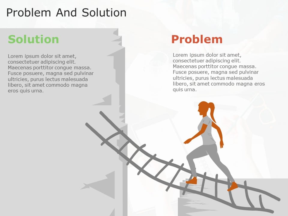 Animated Ladder Problem and Solution PowerPoint Template & Google Slides Theme