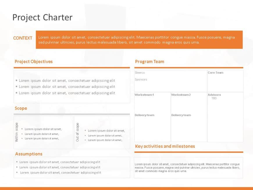 Animated Project Charter Summary 1 PowerPoint Template