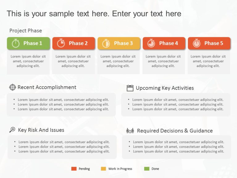 Animated Project Phases Status Summary PowerPoint Template & Google Slides Theme