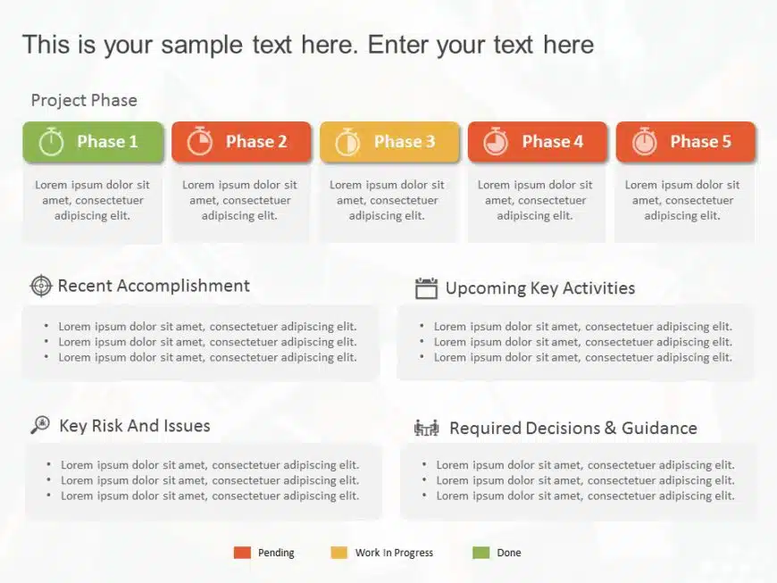 Animated Project Phases Status Summary PowerPoint Template