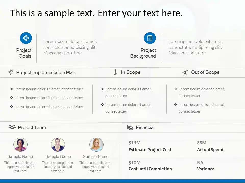 Animated Project Scope Summary PowerPoint Template & Google Slides Theme