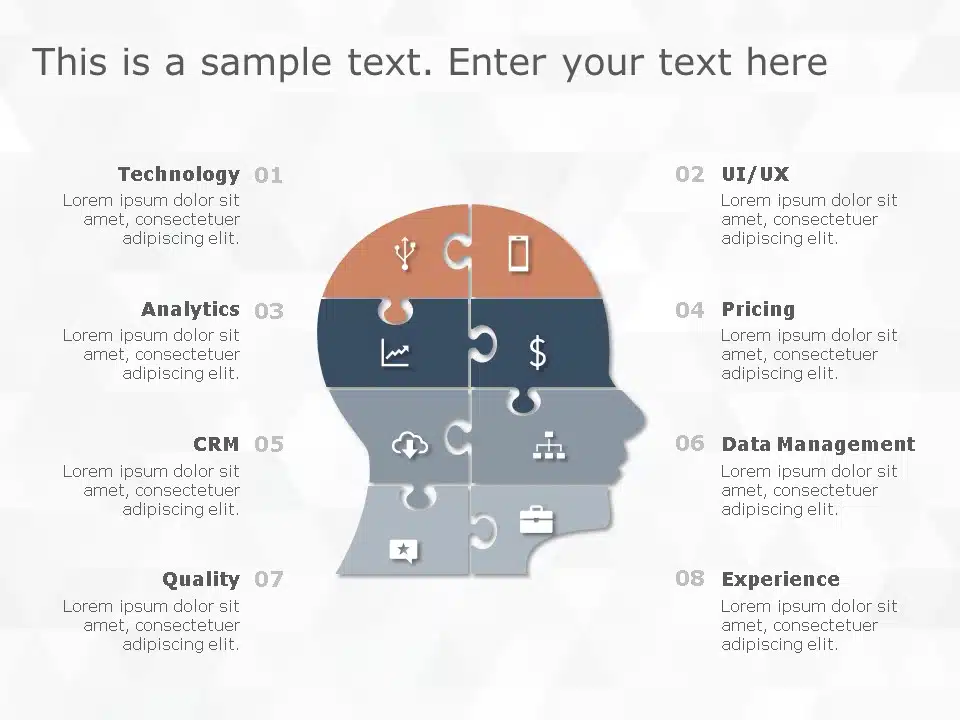 Animated Puzzle Diagram 14 PowerPoint Template & Google Slides Theme