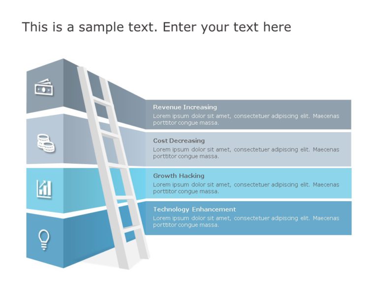 Animated 4 Step Ladder Diagram PowerPoint Template & Google Slides Theme