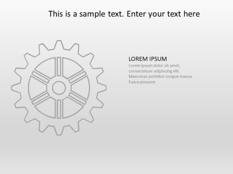 Animated Gray Gear Icon Layout for Technical Presentation Slide Template & Google Slides Theme