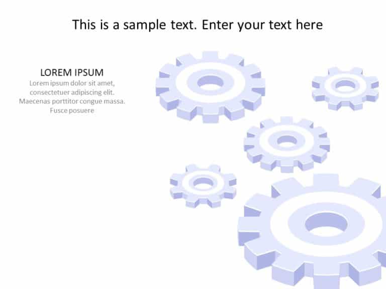 Animated Blue Gear Infographic for Process Optimization Slide Template & Google Slides Theme