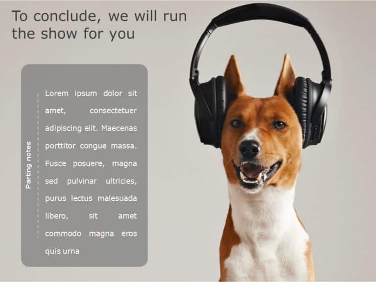Conclusion Slide With Dog PowerPoint Template & Google Slides Theme