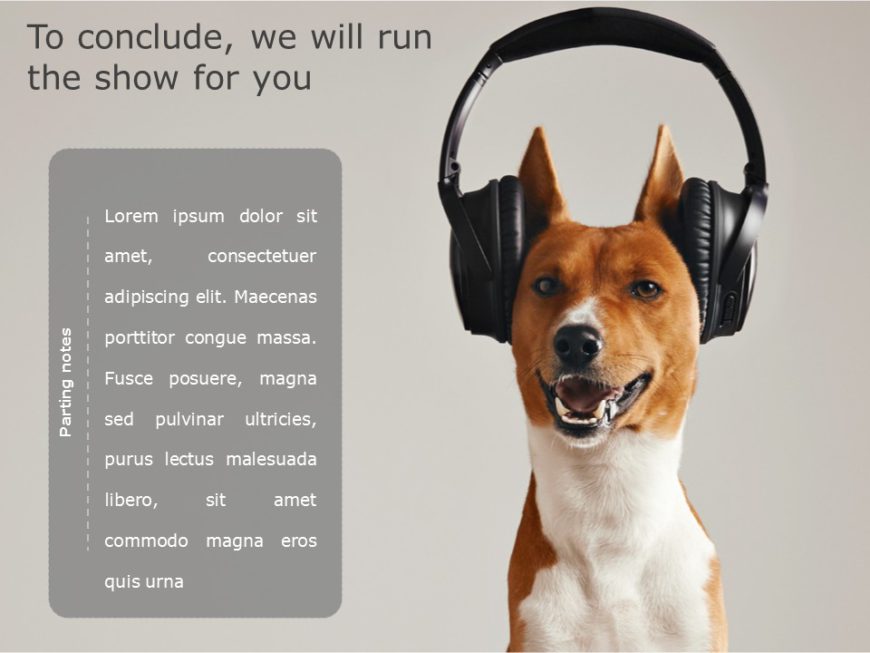 Conclusion Slide With Dog PowerPoint Template