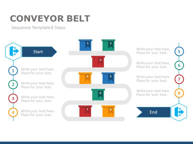 Conveyor Belt Process Flow 01 PowerPoint Template & Google Slides Theme