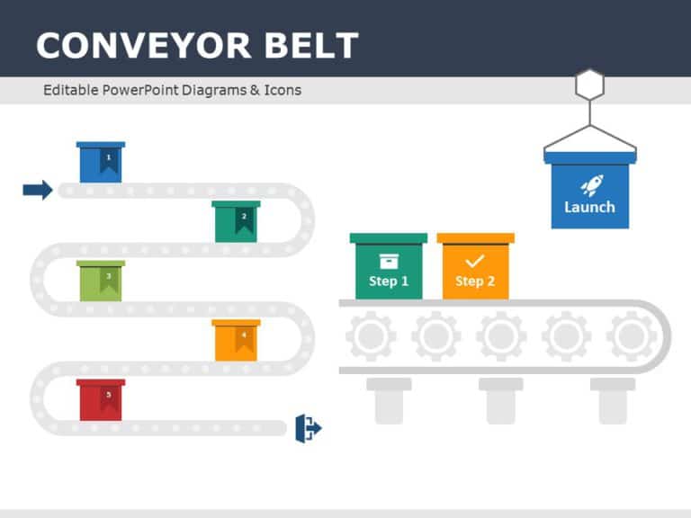 Conveyor Belt Process Flow PowerPoint Template