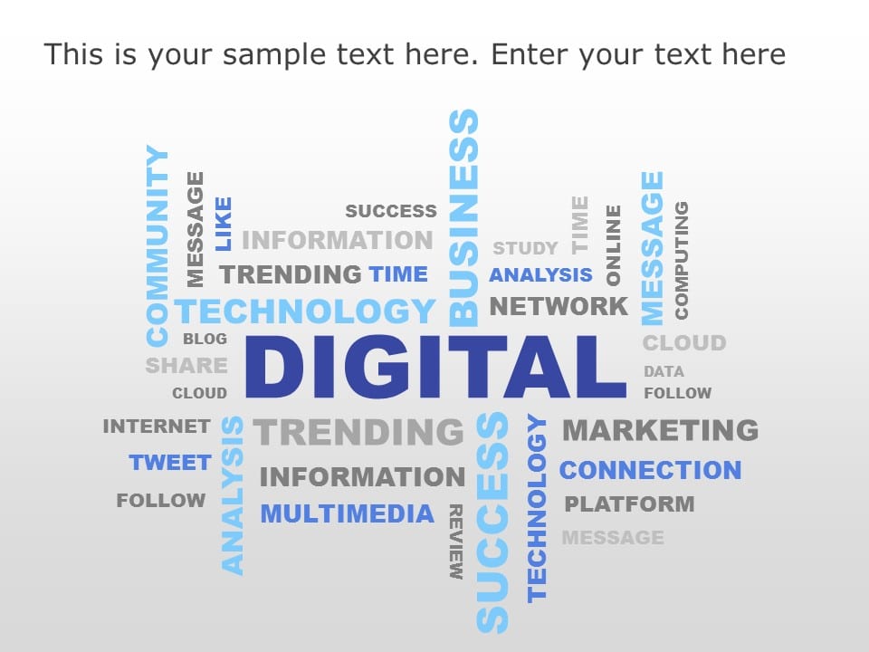 Digital Word Cluster PowerPoint Template & Google Slides Theme