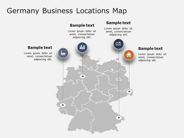 Germany Map Locations PowerPoint Template