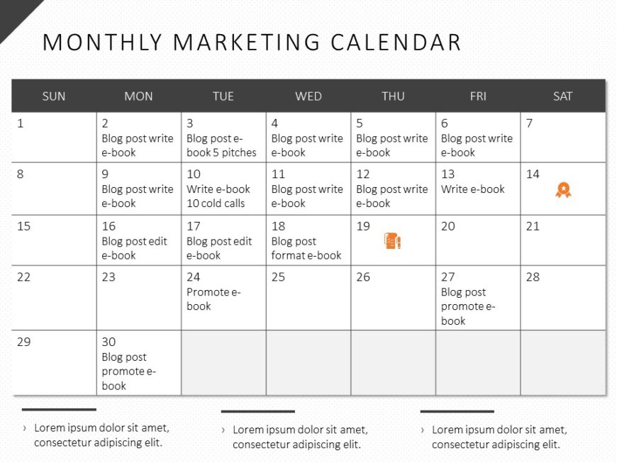 Marketing Calendar 01 PowerPoint Template SlideUpLift
