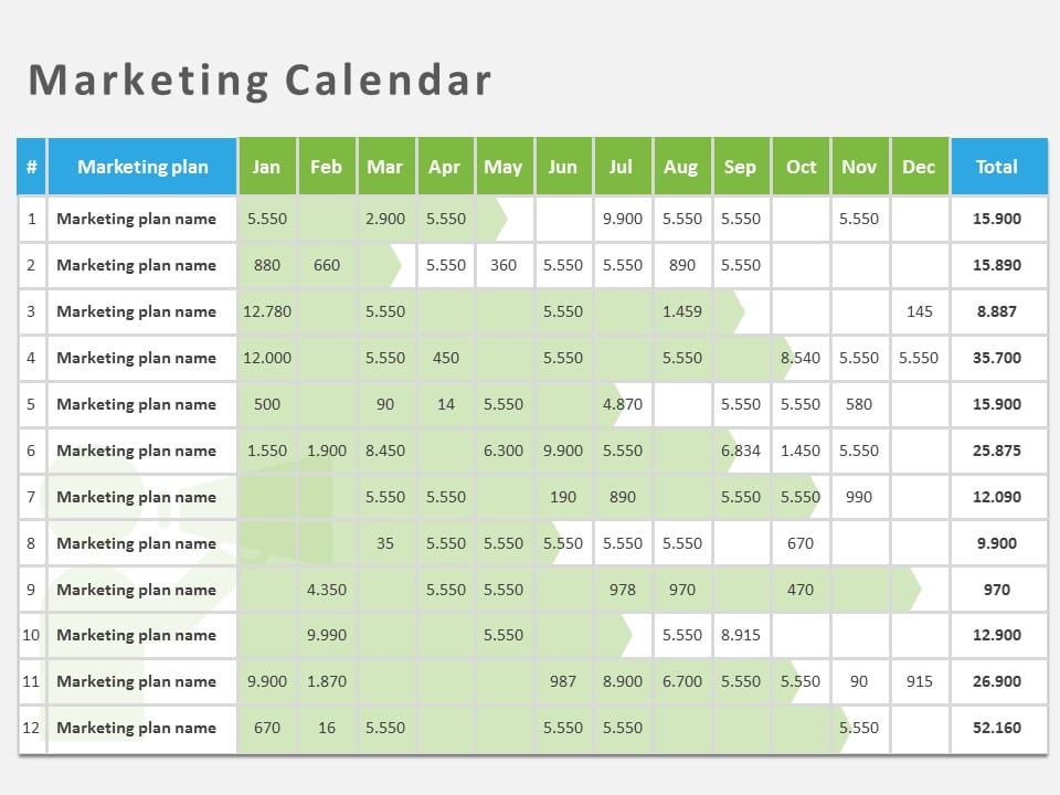 Marketing Calendar 06 PowerPoint Template & Google Slides Theme