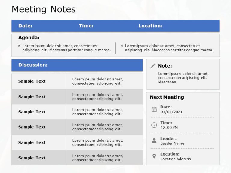 Meeting Notes 01 PowerPoint Template