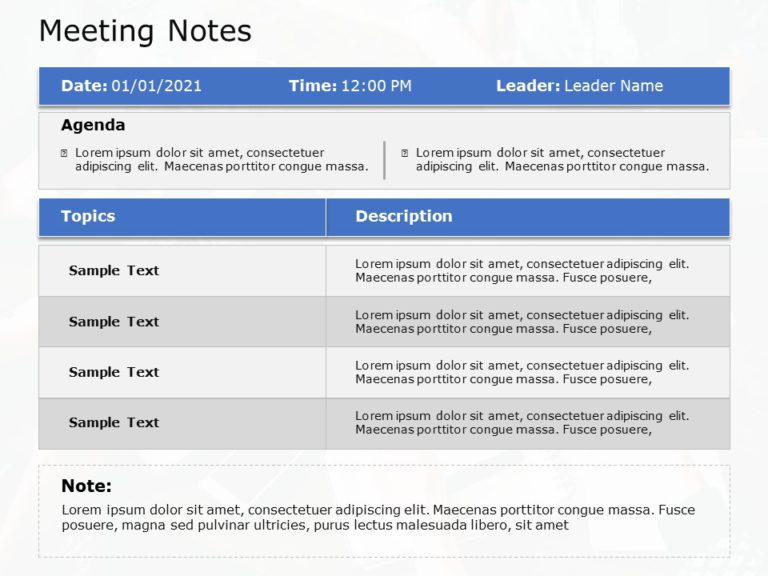 Meeting Notes 04 PowerPoint Template