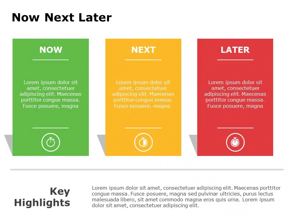 Now Next Later Roadmap PowerPoint & Google Slides Template 02 Theme