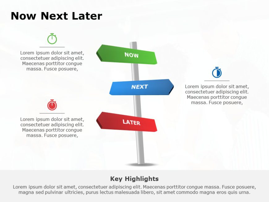 Now Next Later Roadmap 03 PowerPoint Template