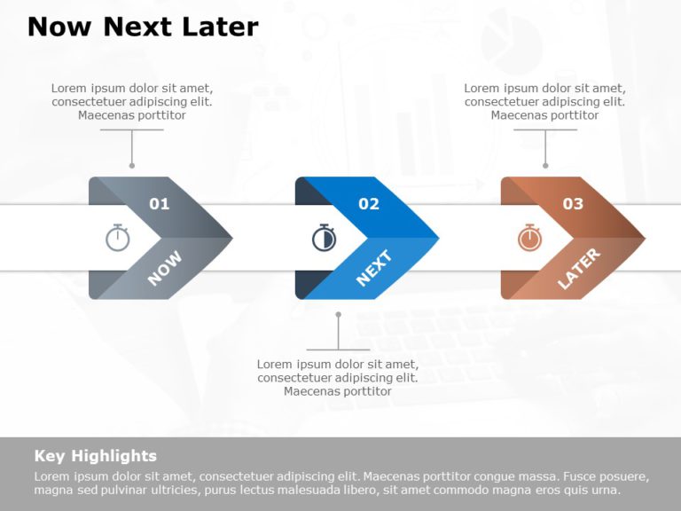 Now Next Later Roadmap 06 PowerPoint Template