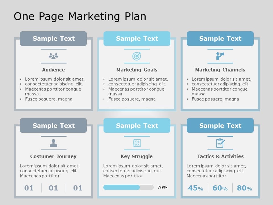 One Page Marketing Plan 04 PowerPoint Template