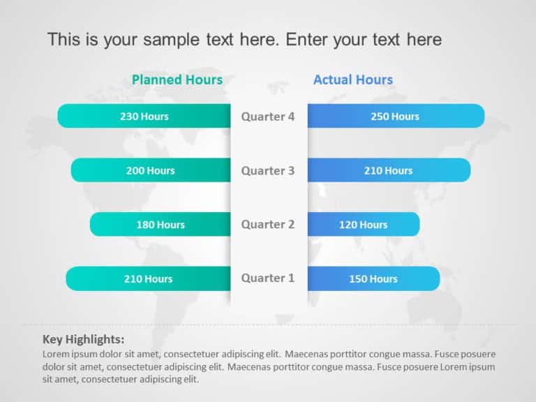 Planned Vs Actual Hours PowerPoint Template