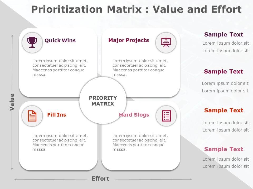 Prioritization Matrix 11 PowerPoint Template & Google Slides Theme