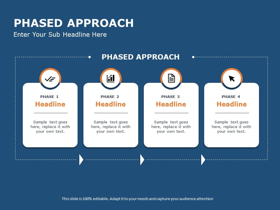 Phase Approach Icon Blue Phased Approach Infographic with Icon Highlights Presentation Template