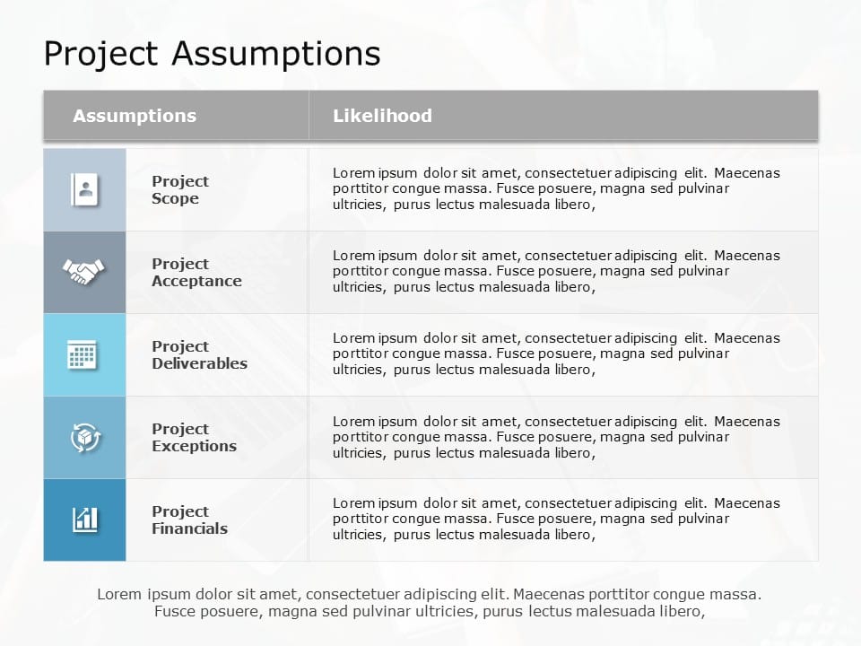 Project Assumptions 06 PowerPoint Template