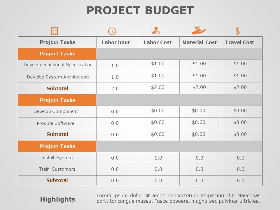 Project Budget 01 PowerPoint Template & Google Slides Theme