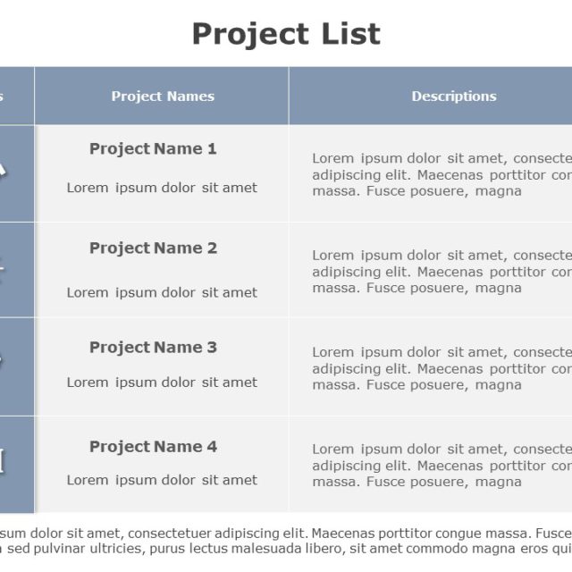 Project List PowerPoint Template | Project List Templates | SlideUpLift