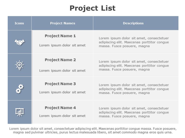 Project List 02 PowerPoint Template & Google Slides Theme