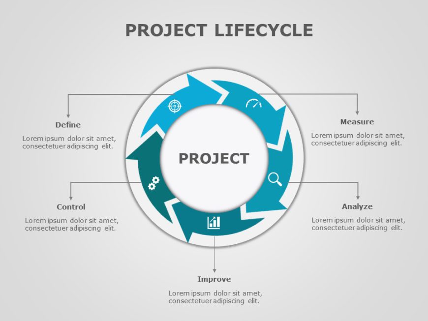 Project Management Lifecycle 06 PowerPoint Template