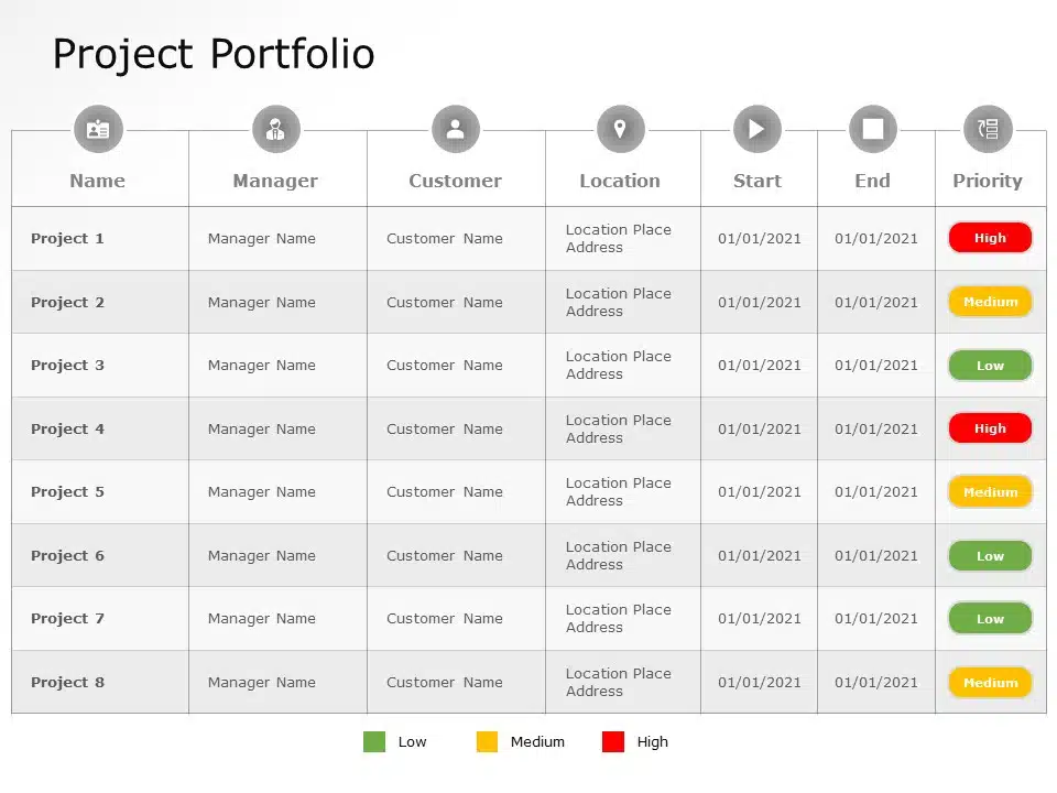 Project Portfolio PowerPoint Template 05 & Google Slides Theme