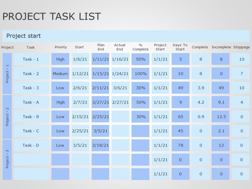 Project Task List 04 PowerPoint Template