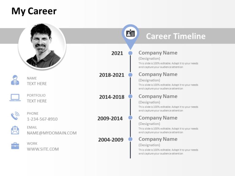 Resume Timeline 01 PowerPoint Template & Google Slides Theme