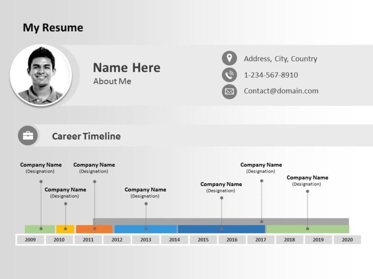 Resume Timeline PowerPoint Template 04 & Google Slides Theme