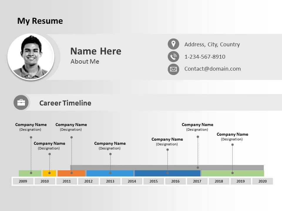 Resume Timeline 04 PowerPoint Template & Google Slides Theme