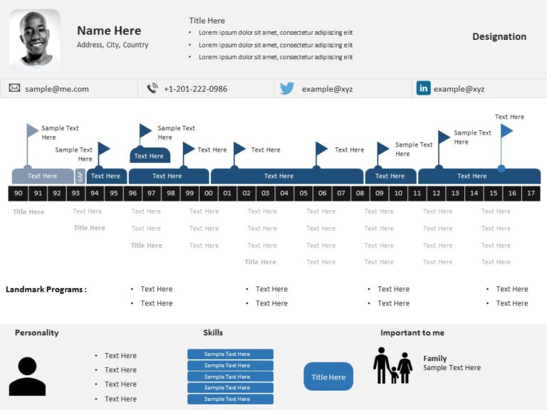 Resume Timeline 05 PowerPoint Template & Google Slides Theme