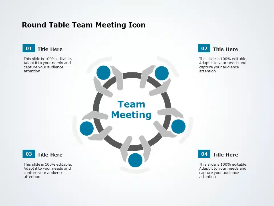 Round Table Conference 03 PowerPoint Template & Google Slides Theme